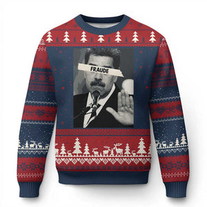 Sarcastic Maduro Fraude Ugly Christmas Sweater Corruption Venezuela Political Satire TS02 Navy Red Print Your Wear