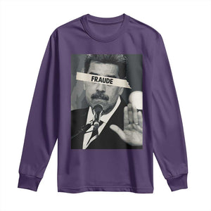 Sarcastic Maduro Fraude Long Sleeve Shirt Corruption Venezuela Political Satire TS02 Purple Print Your Wear