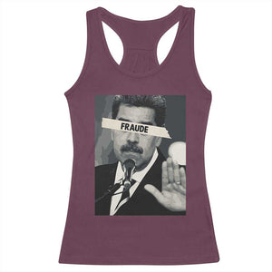 Sarcastic Maduro Fraude Racerback Tank Top Corruption Venezuela Political Satire TS02 Maroon Print Your Wear