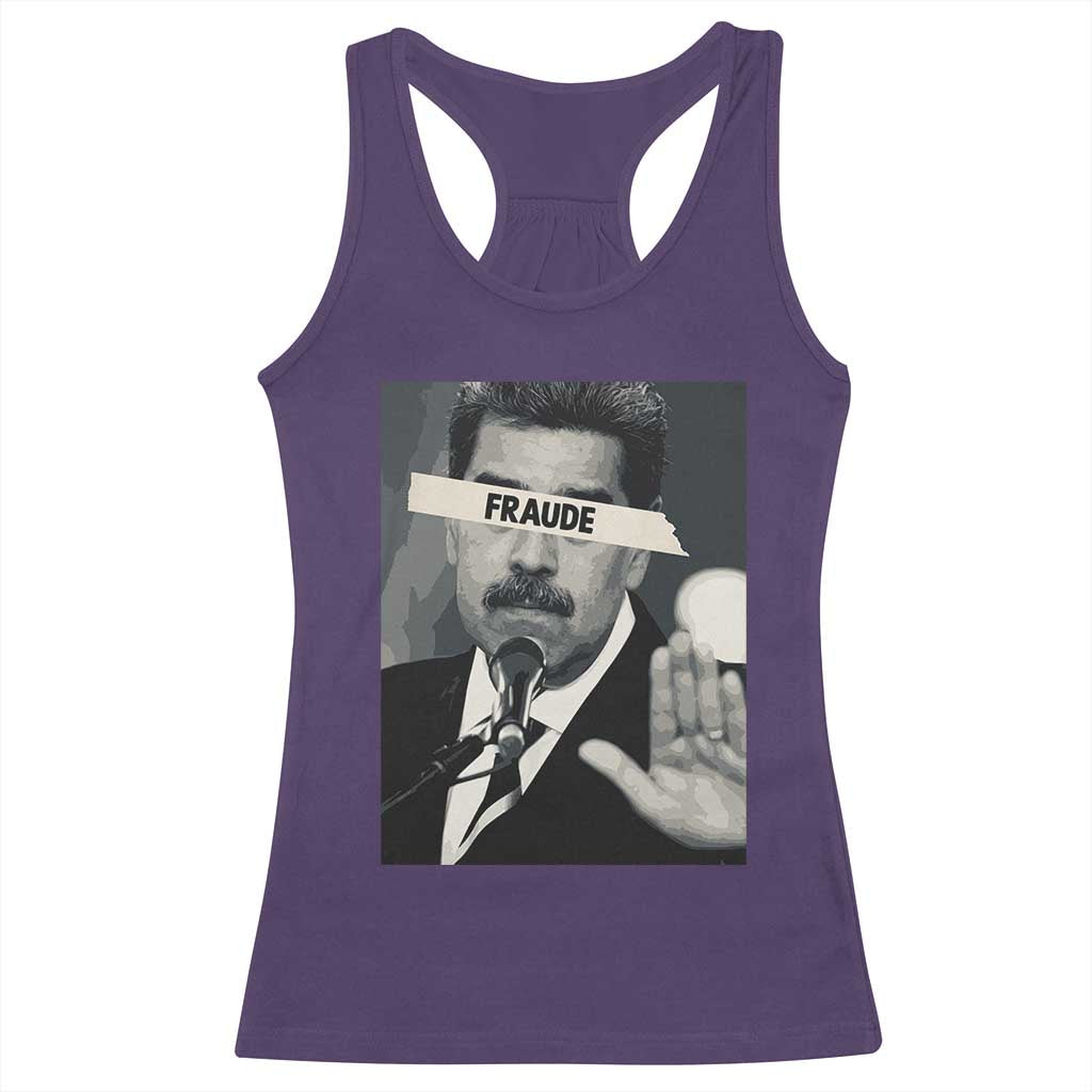 Sarcastic Maduro Fraude Racerback Tank Top Corruption Venezuela Political Satire TS02 Purple Print Your Wear
