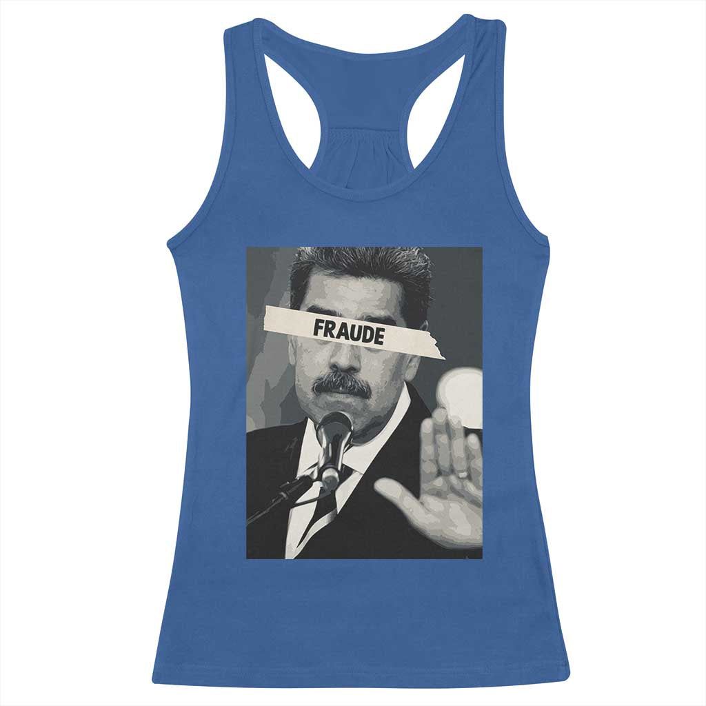 Sarcastic Maduro Fraude Racerback Tank Top Corruption Venezuela Political Satire TS02 Royal Blue Print Your Wear