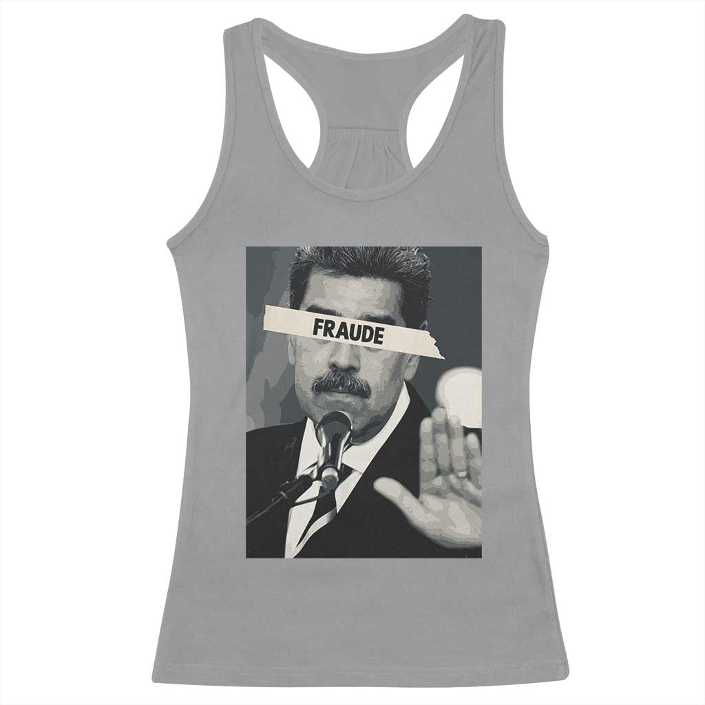 Sarcastic Maduro Fraude Racerback Tank Top Corruption Venezuela Political Satire TS02 Sport Gray Print Your Wear