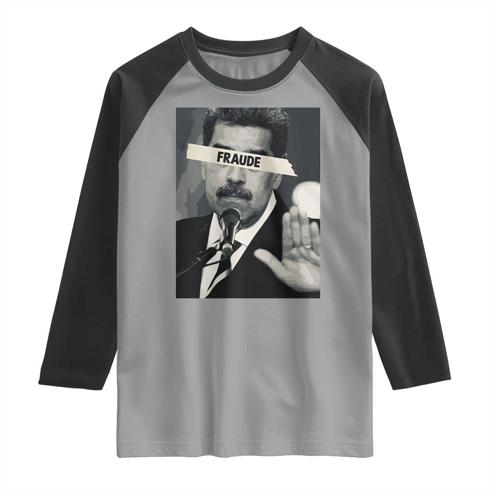 Sarcastic Maduro Fraude Raglan Shirt Corruption Venezuela Political Satire TS02 Sport Gray Black Print Your Wear