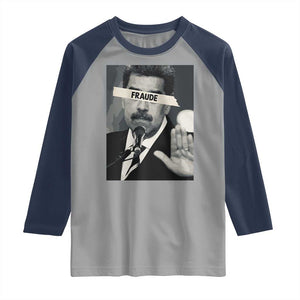 Sarcastic Maduro Fraude Raglan Shirt Corruption Venezuela Political Satire TS02 Sport Gray Navy Print Your Wear