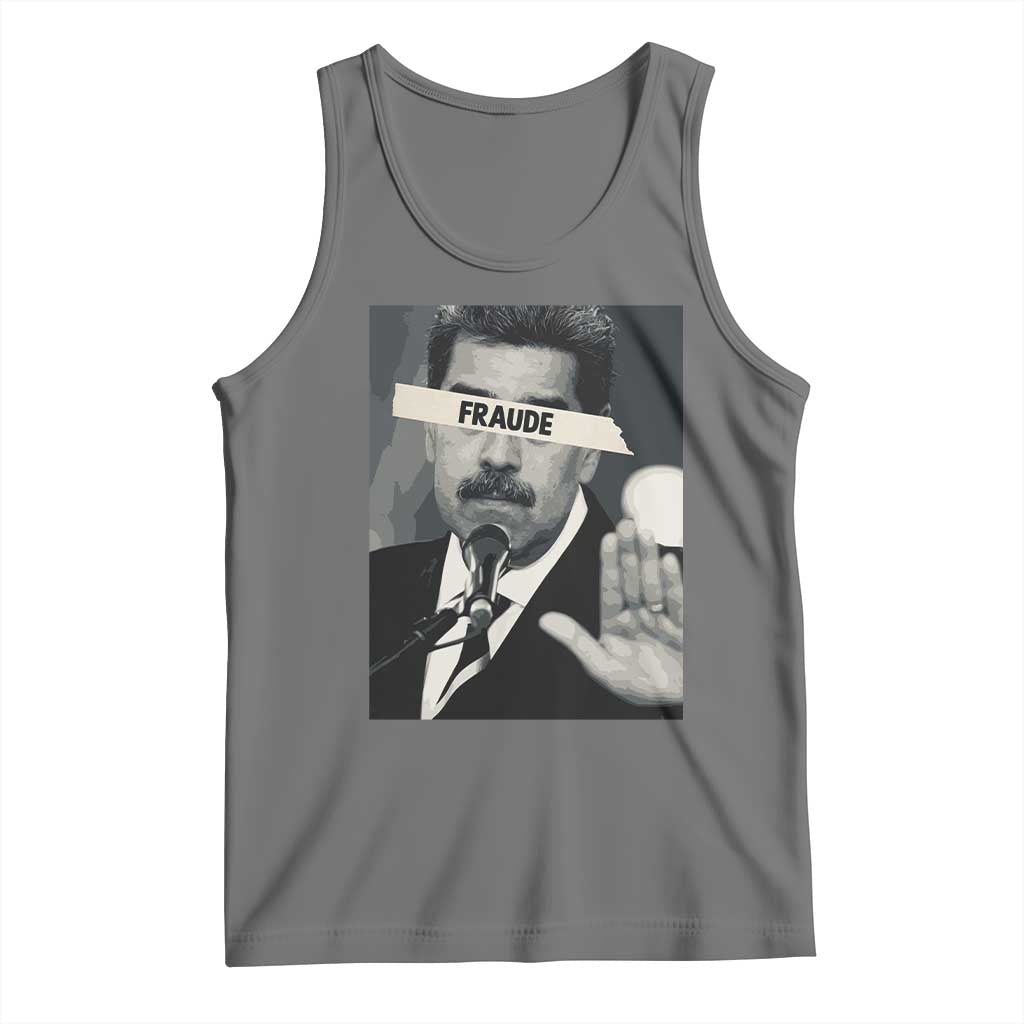 Sarcastic Maduro Fraude Tank Top Corruption Venezuela Political Satire TS02 Black Heather Print Your Wear
