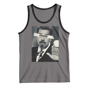 Sarcastic Maduro Fraude Tank Top Corruption Venezuela Political Satire TS02 Deep Heather Black Print Your Wear