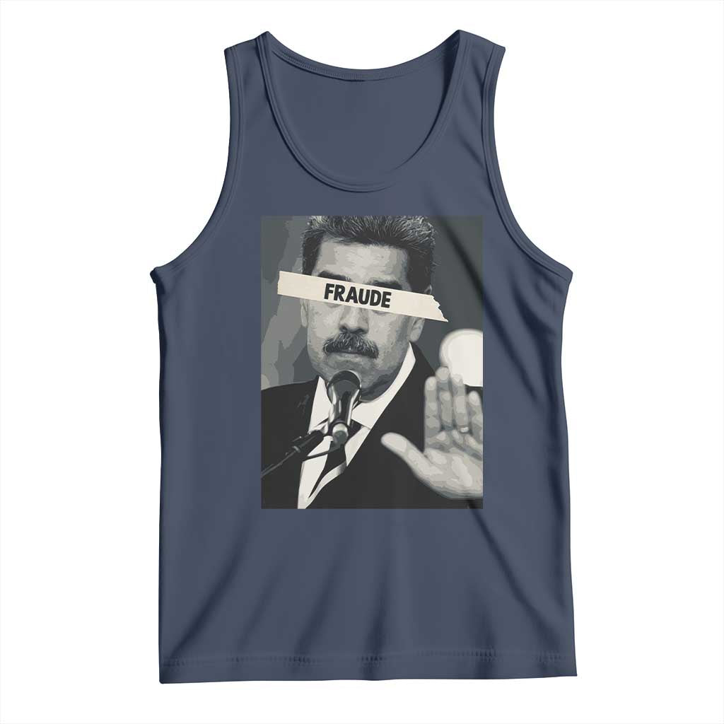 Sarcastic Maduro Fraude Tank Top Corruption Venezuela Political Satire TS02 Navy Print Your Wear