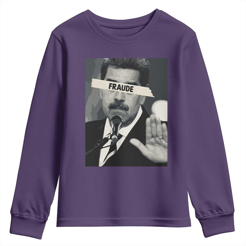 Sarcastic Maduro Fraude Youth Sweatshirt Corruption Venezuela Political Satire TS02 Purple Print Your Wear