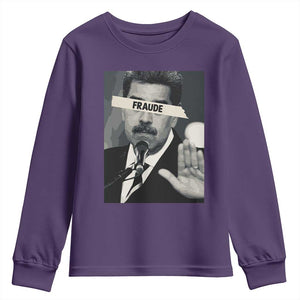 Sarcastic Maduro Fraude Youth Sweatshirt Corruption Venezuela Political Satire TS02 Purple Print Your Wear