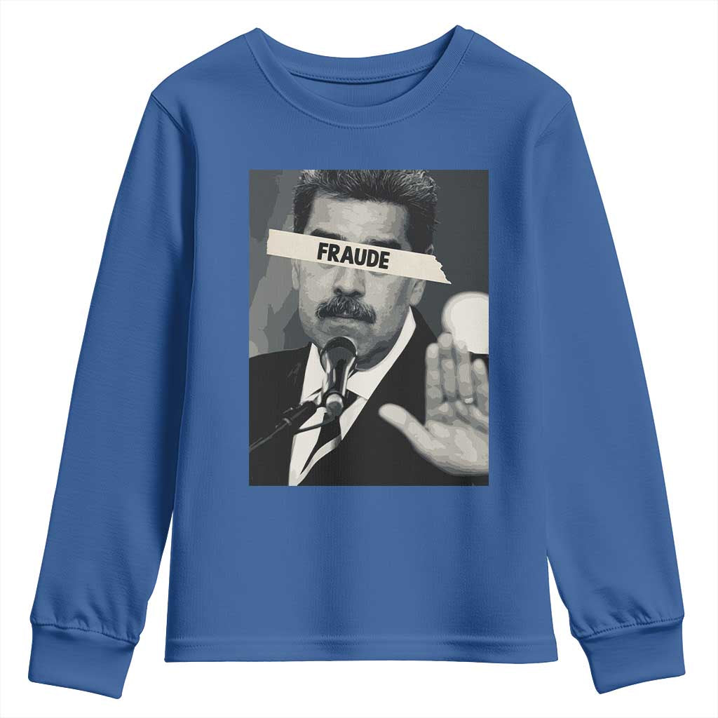 Sarcastic Maduro Fraude Youth Sweatshirt Corruption Venezuela Political Satire TS02 Royal Blue Print Your Wear