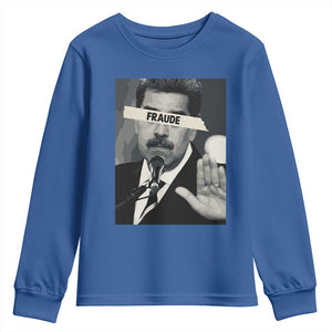 Sarcastic Maduro Fraude Youth Sweatshirt Corruption Venezuela Political Satire TS02 Royal Blue Print Your Wear