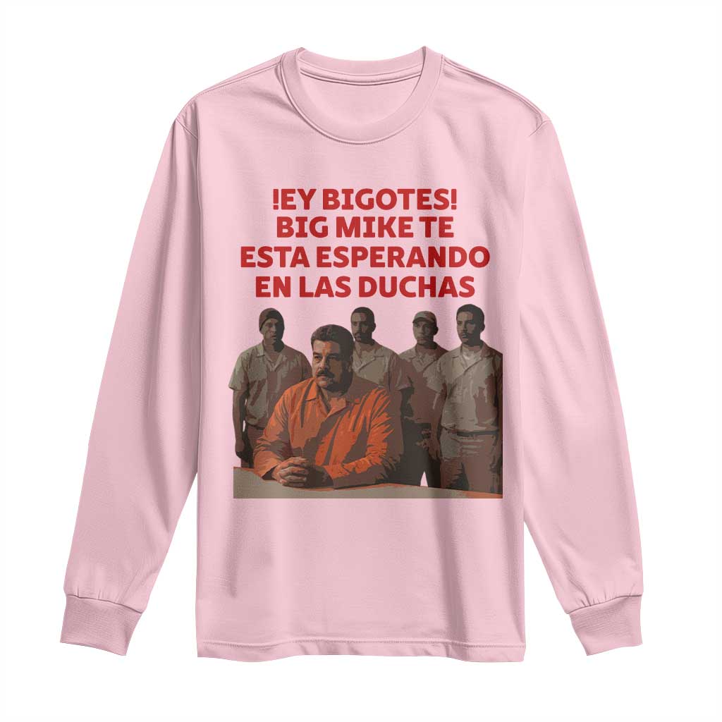 Maduro in Prison Meme Satire Long Sleeve Shirt Spanish Political Politcal Sarcasm TS02 Light Pink Print Your Wear