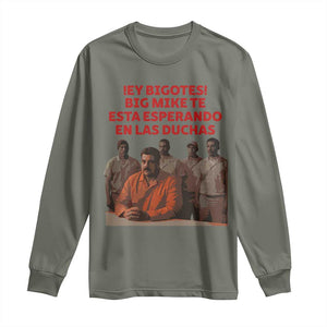 Maduro in Prison Meme Satire Long Sleeve Shirt Spanish Political Politcal Sarcasm TS02 Military Green Print Your Wear