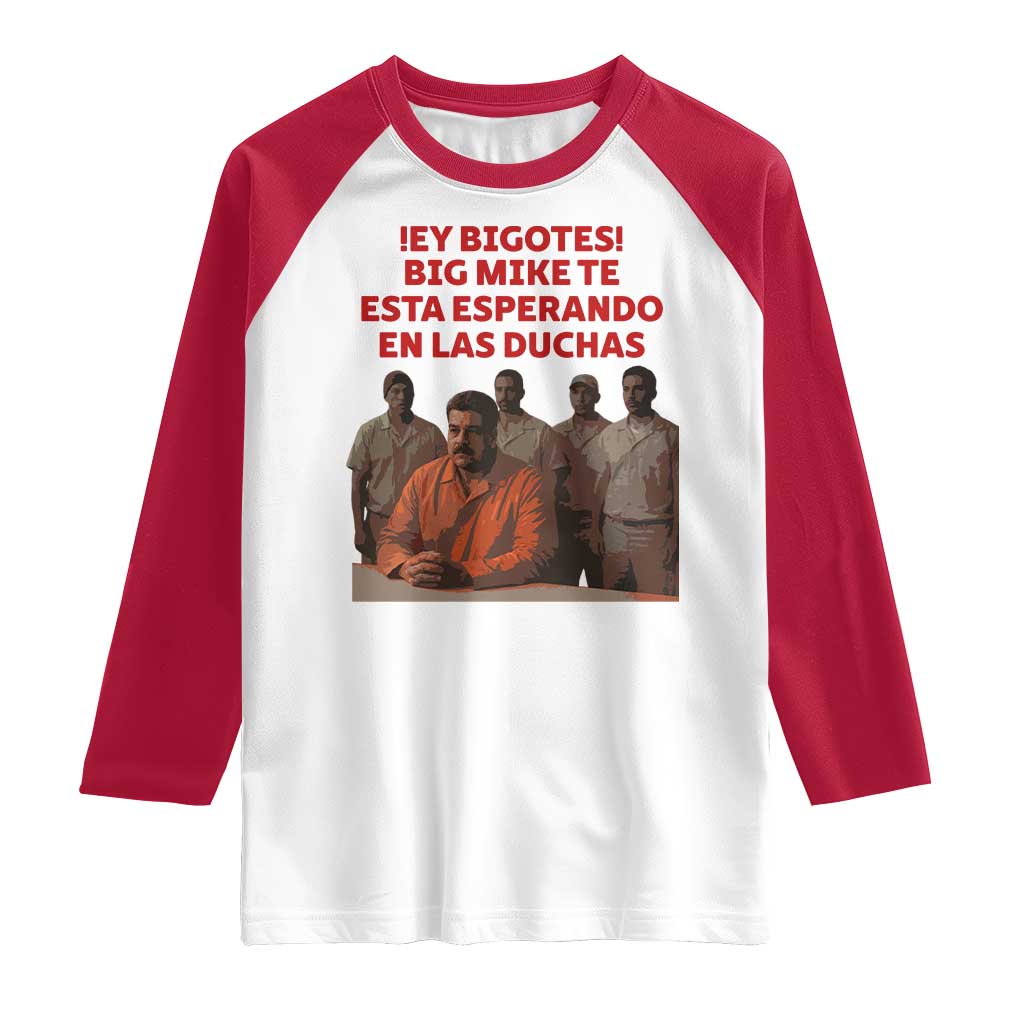 Maduro in Prison Meme Satire Raglan Shirt Spanish Political Politcal Sarcasm TS02 White Red Print Your Wear