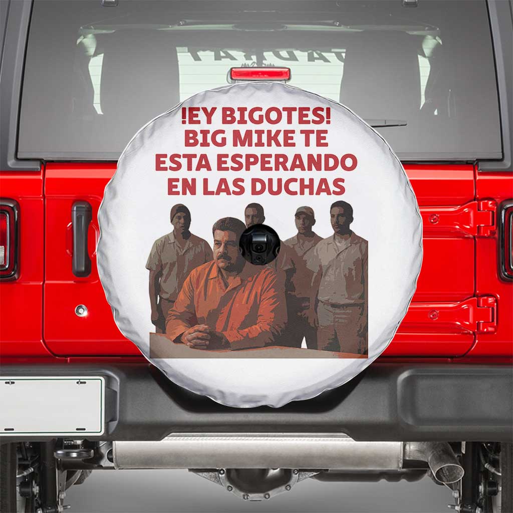 Maduro in Prison Meme Satire Spare Tire Cover Spanish Political Politcal Sarcasm TS02 White Print Your Wear