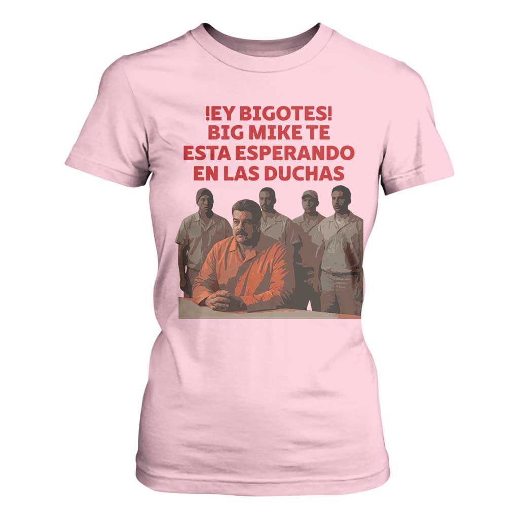 Maduro in Prison Meme Satire T Shirt For Women Spanish Political Politcal Sarcasm TS02 Light Pink Print Your Wear
