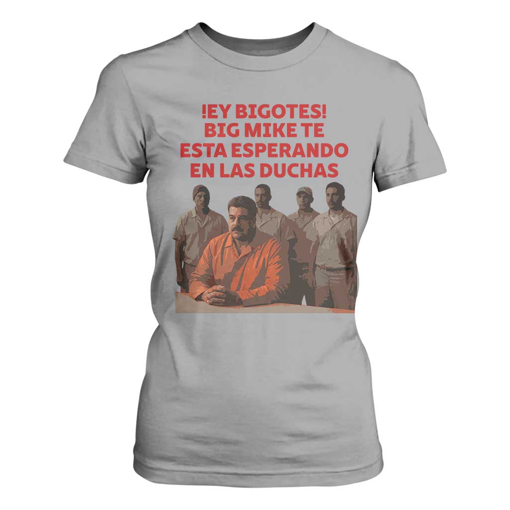 Maduro in Prison Meme Satire T Shirt For Women Spanish Political Politcal Sarcasm TS02 Sport Gray Print Your Wear