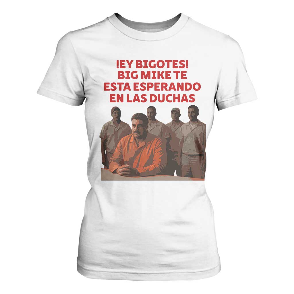 Maduro in Prison Meme Satire T Shirt For Women Spanish Political Politcal Sarcasm TS02 White Print Your Wear