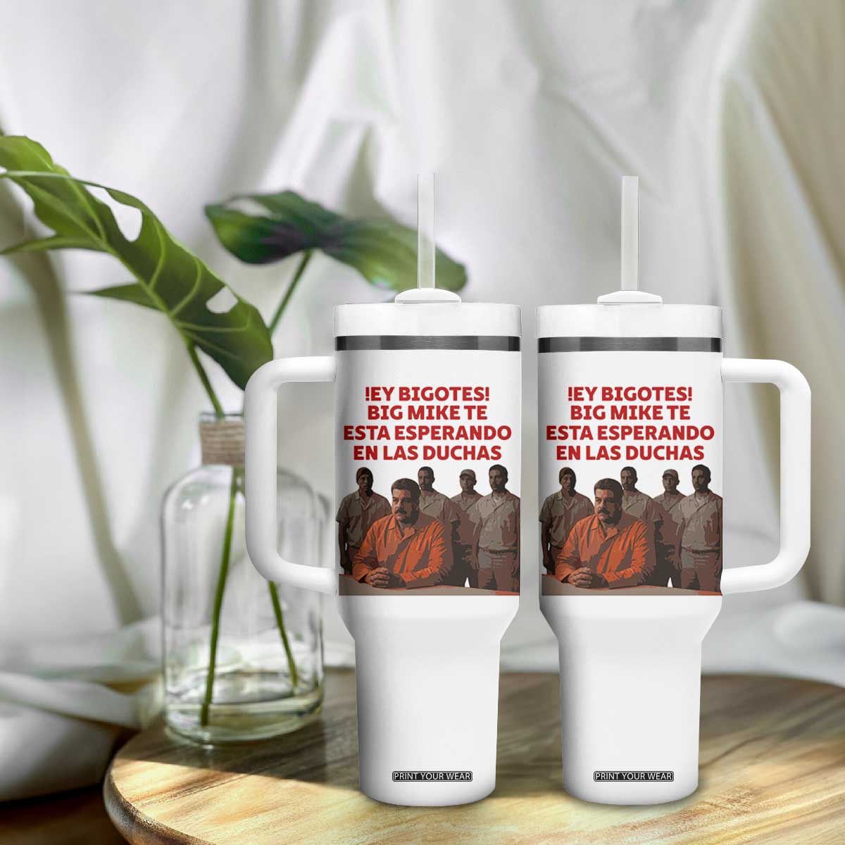 Maduro in Prison Meme Satire Tumbler With Handle Spanish Political Politcal Sarcasm TS02 Print Your Wear