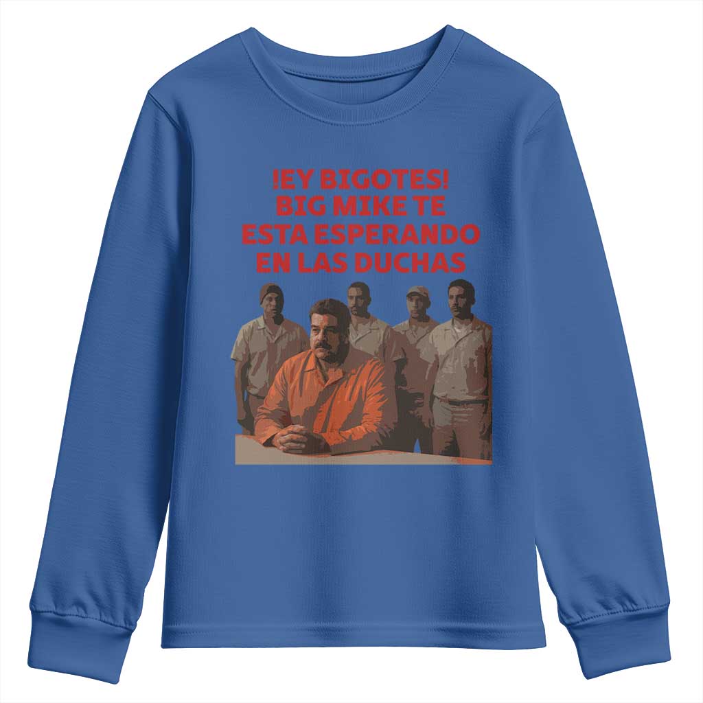 Maduro in Prison Meme Satire Youth Sweatshirt Spanish Political Politcal Sarcasm TS02 Royal Blue Print Your Wear