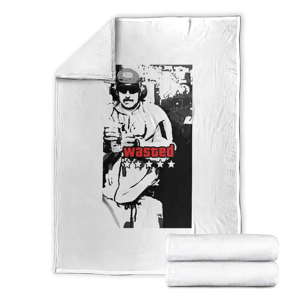 Wasted Maduro Meme Throw Blanket Dictators Downfall Political Satire GTA Style TS02 White Print Your Wear