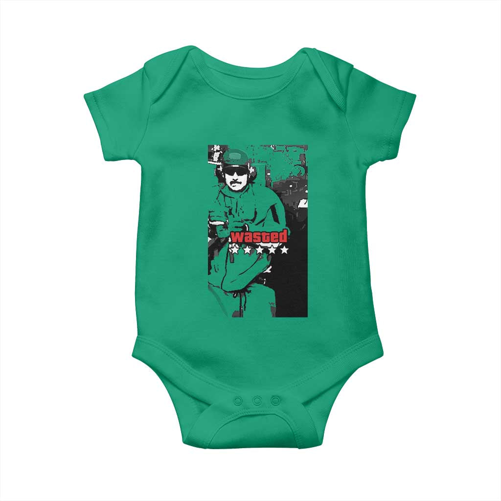 Wasted Maduro Meme Baby Onesie Dictators Downfall Political Satire GTA Style TS02 Irish Green Print Your Wear