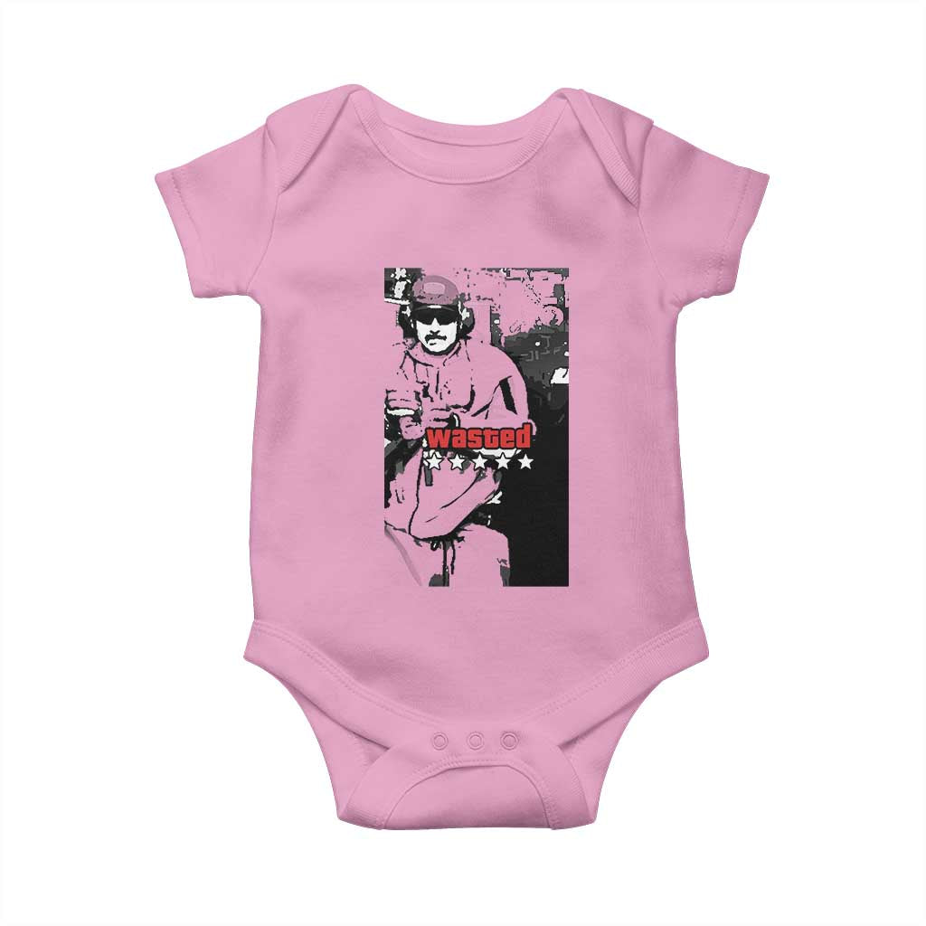 Wasted Maduro Meme Baby Onesie Dictators Downfall Political Satire GTA Style TS02 Light Pink Print Your Wear