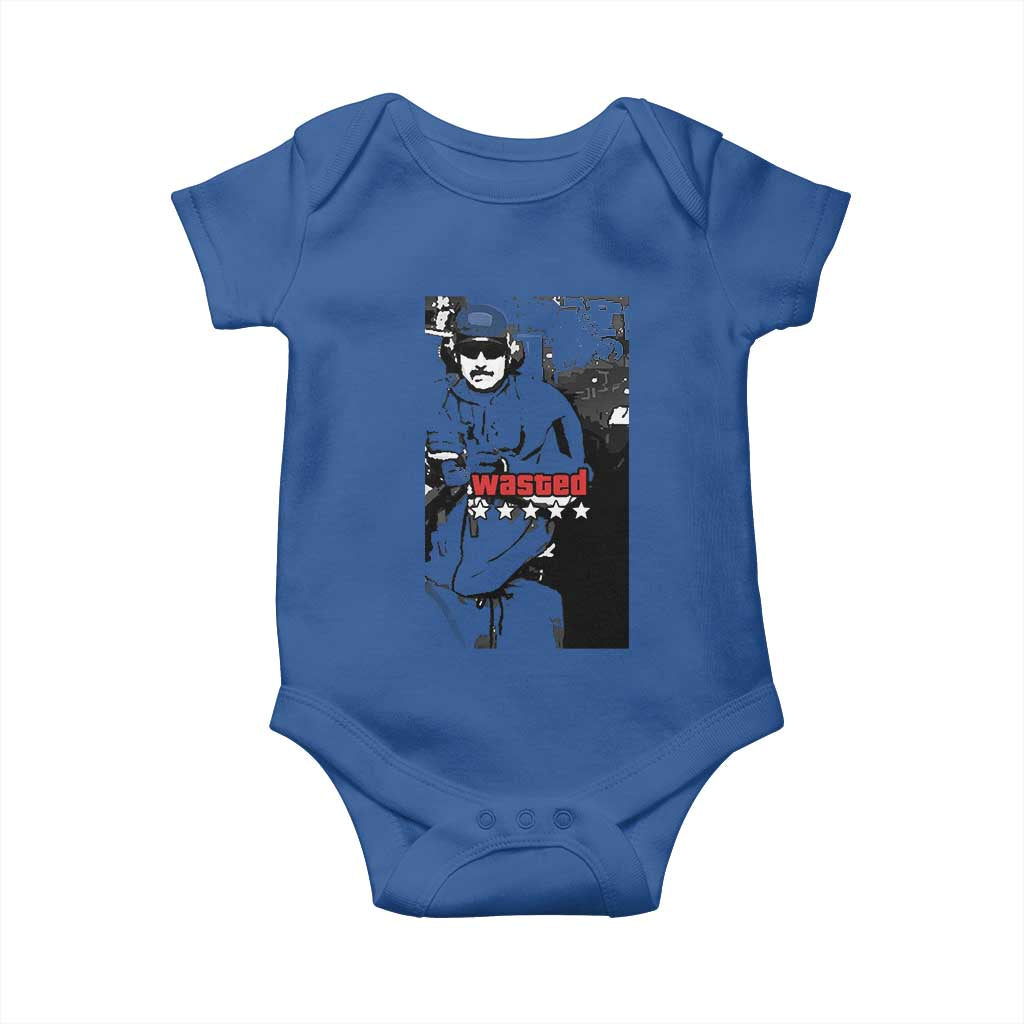 Wasted Maduro Meme Baby Onesie Dictators Downfall Political Satire GTA Style TS02 Royal Blue Print Your Wear