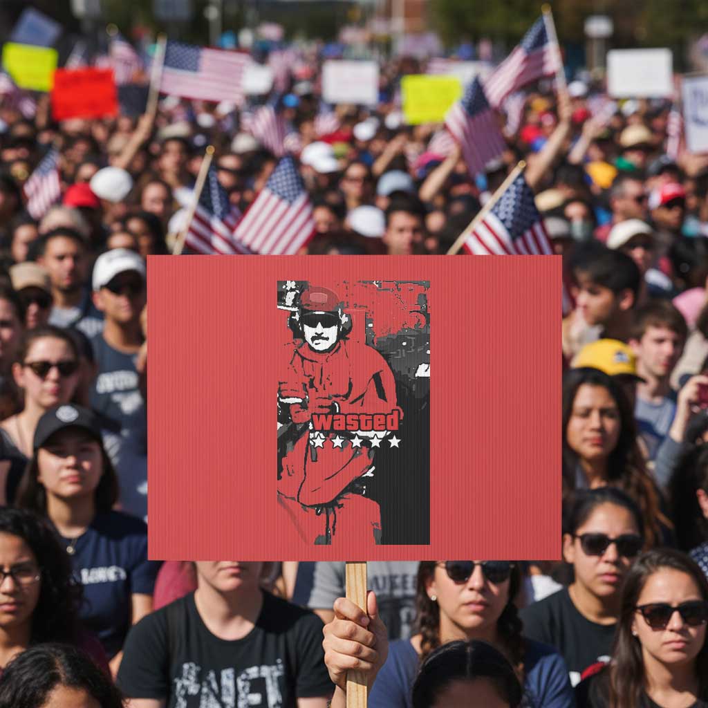 Wasted Maduro Meme Protest Sign Dictator’s Downfall Political Satire GTA Style TS02 Horizontal 18
