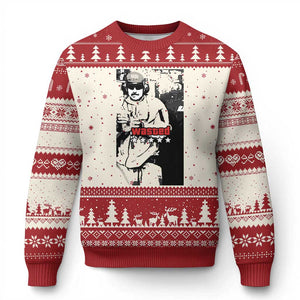 Wasted Maduro Meme Ugly Christmas Sweater Dictators Downfall Political Satire GTA Style TS02 Beige Red Print Your Wear