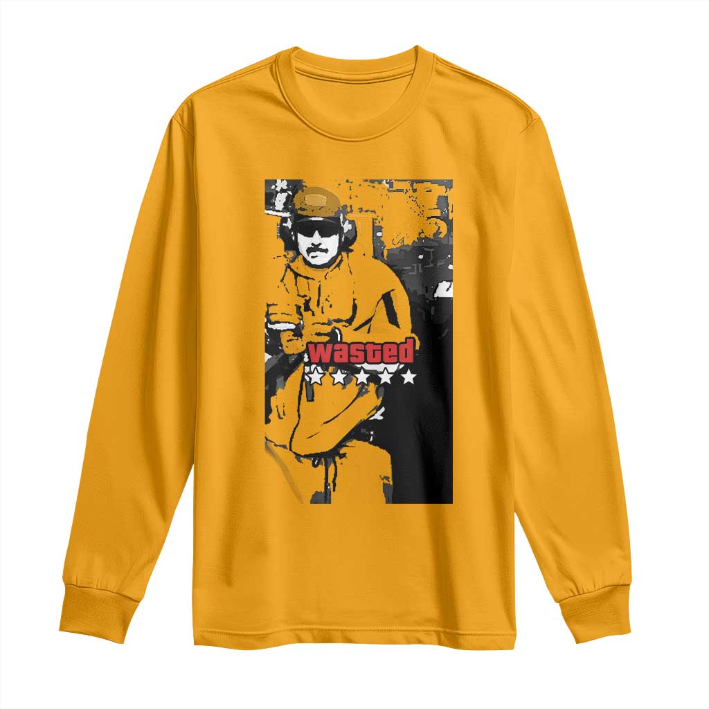 Wasted Maduro Meme Long Sleeve Shirt Dictators Downfall Political Satire GTA Style TS02 Gold Print Your Wear