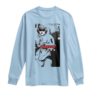 Wasted Maduro Meme Long Sleeve Shirt Dictators Downfall Political Satire GTA Style TS02 Light Blue Print Your Wear