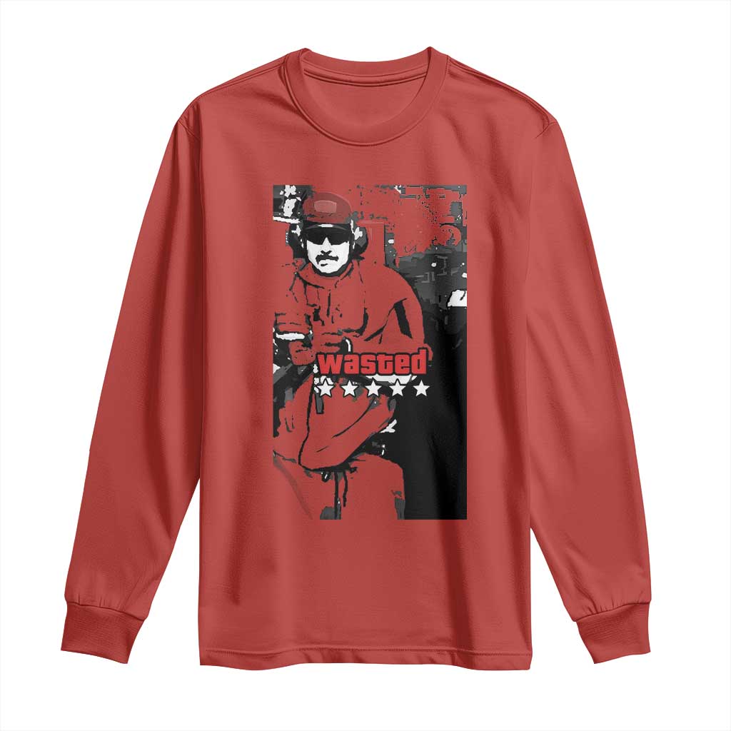 Wasted Maduro Meme Long Sleeve Shirt Dictators Downfall Political Satire GTA Style TS02 Red Print Your Wear