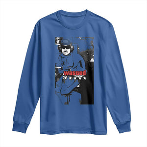 Wasted Maduro Meme Long Sleeve Shirt Dictators Downfall Political Satire GTA Style TS02 Royal Blue Print Your Wear