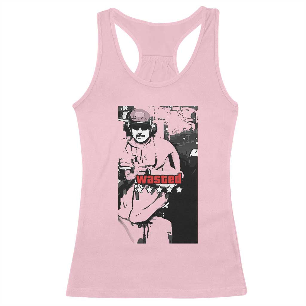Wasted Maduro Meme Racerback Tank Top Dictators Downfall Political Satire GTA Style TS02 Light Pink Print Your Wear