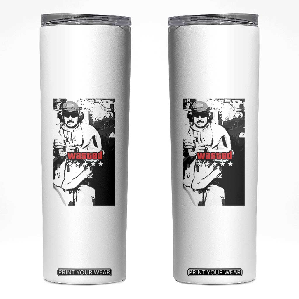 Wasted Maduro Meme Skinny Tumbler Dictators Downfall Political Satire GTA Style TS02 White Print Your Wear