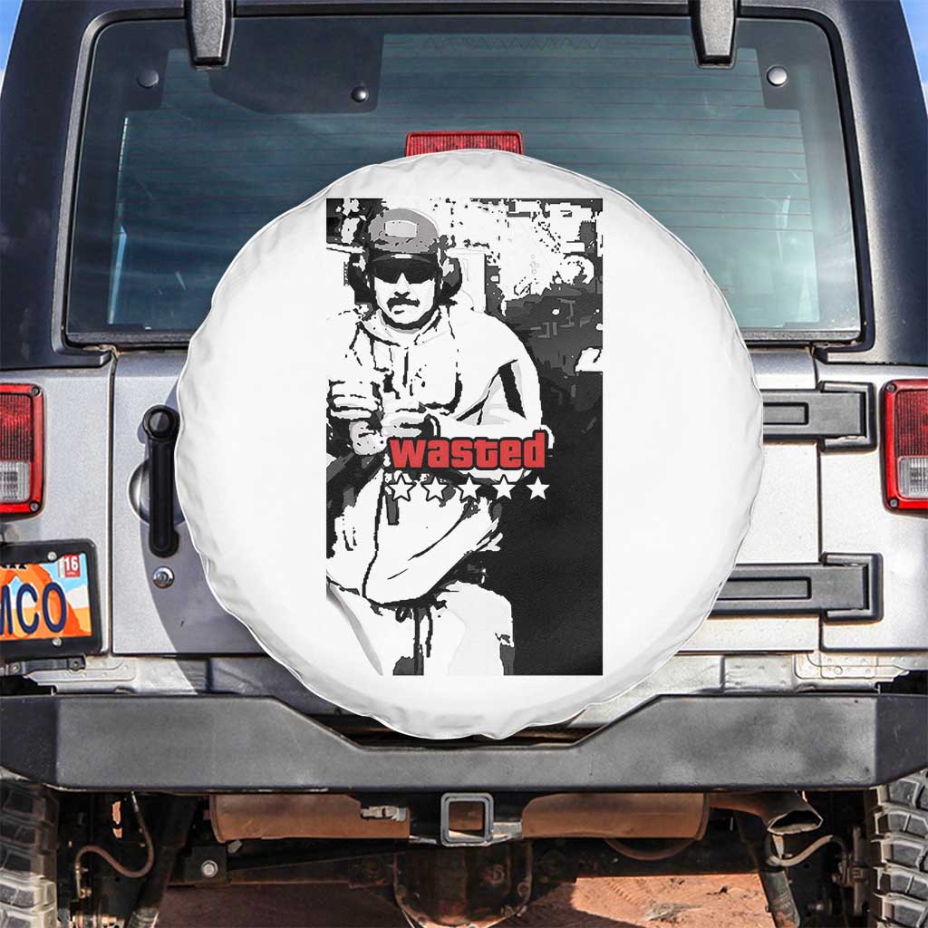 Wasted Maduro Meme Spare Tire Cover Dictators Downfall Political Satire GTA Style TS02 No hole White Print Your Wear