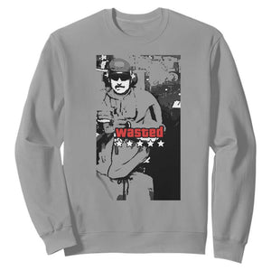 Wasted Maduro Meme Sweatshirt Dictators Downfall Political Satire GTA Style TS02 Sport Gray Print Your Wear