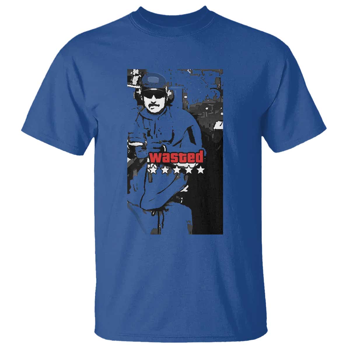 Wasted Maduro Meme T Shirt Dictators Downfall Political Satire GTA Style TS02 Royal Blue Print Your Wear