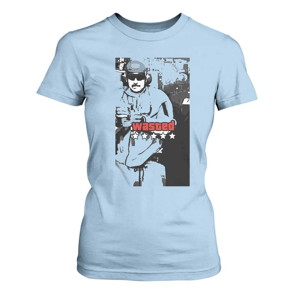 Wasted Maduro Meme T Shirt For Women Dictators Downfall Political Satire GTA Style TS02 Light Blue Print Your Wear