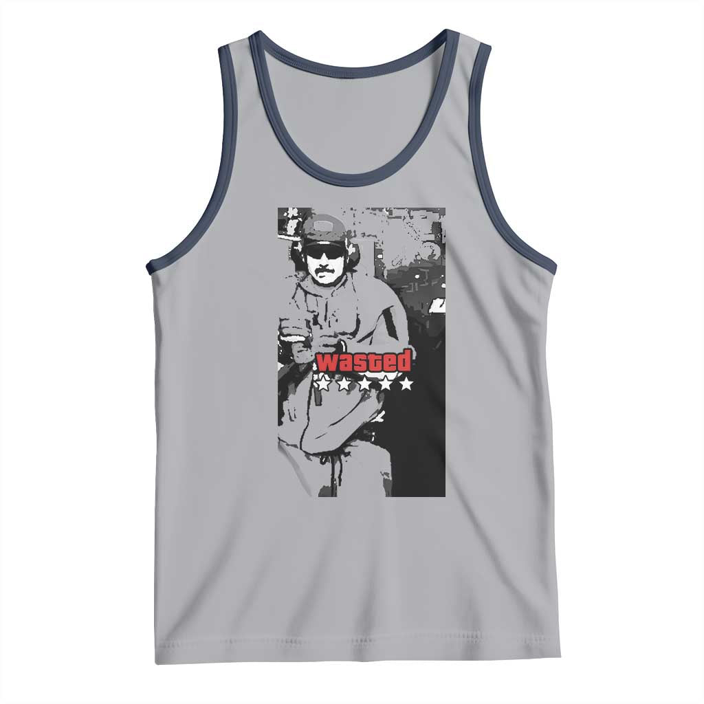 Wasted Maduro Meme Tank Top Dictators Downfall Political Satire GTA Style TS02 Athletic Heather Navy Print Your Wear