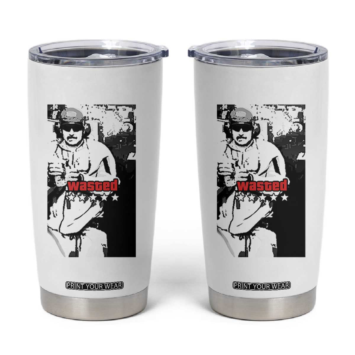 Wasted Maduro Meme Tumbler Cup Dictators Downfall Political Satire GTA Style TS02 White Print Your Wear