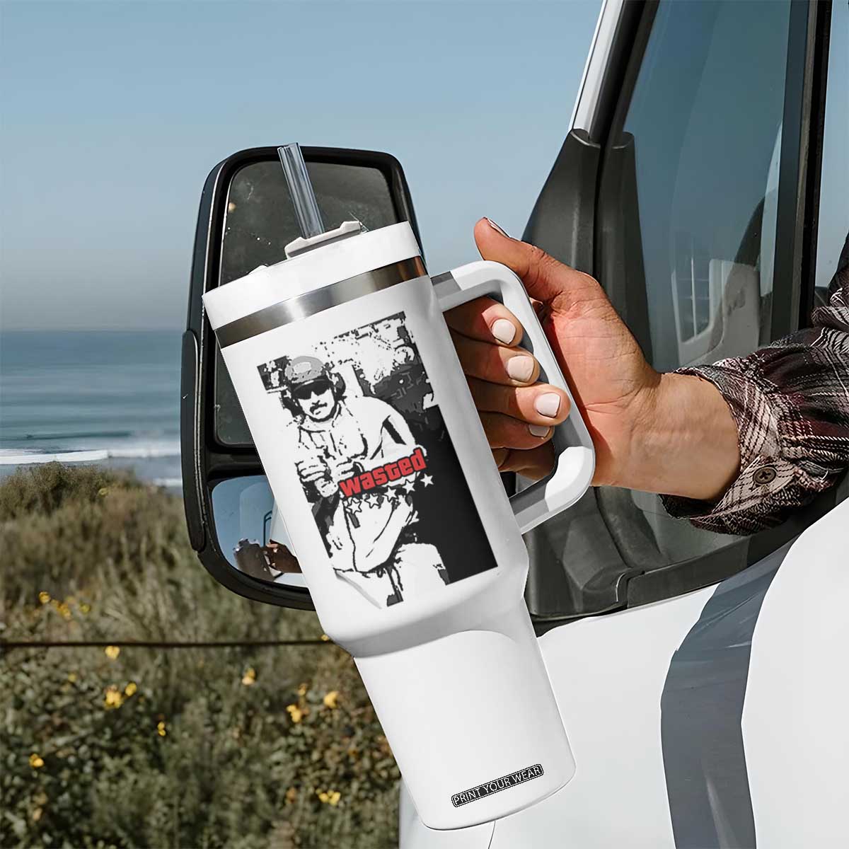 Wasted Maduro Meme Tumbler With Handle Dictators Downfall Political Satire GTA Style TS02 Print Your Wear