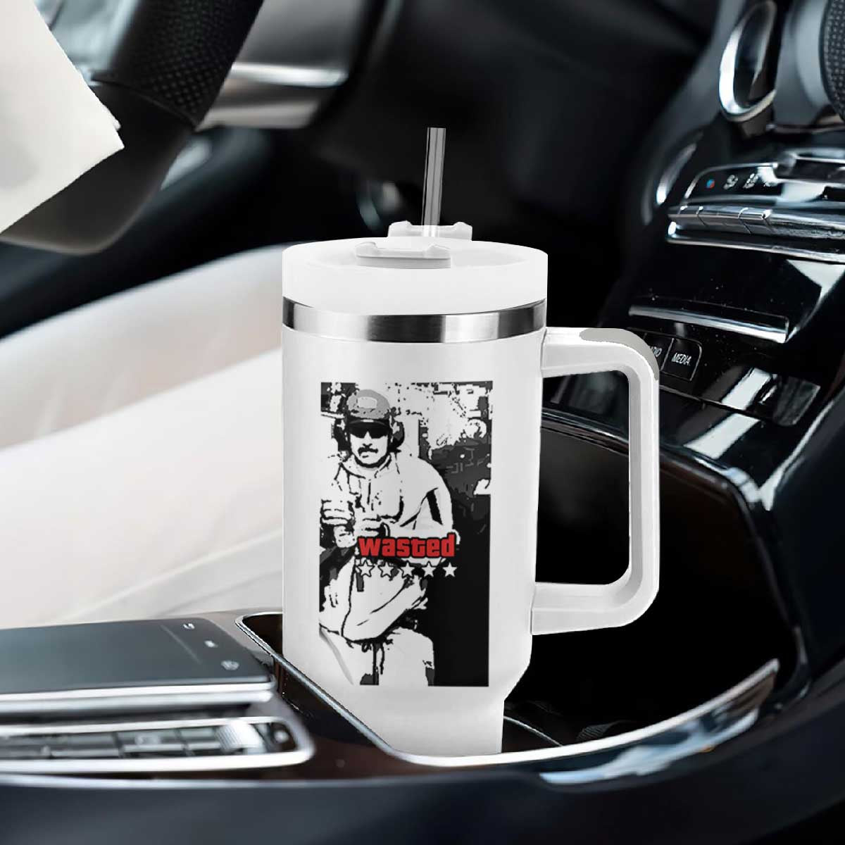 Wasted Maduro Meme Tumbler With Handle Dictators Downfall Political Satire GTA Style TS02 Print Your Wear