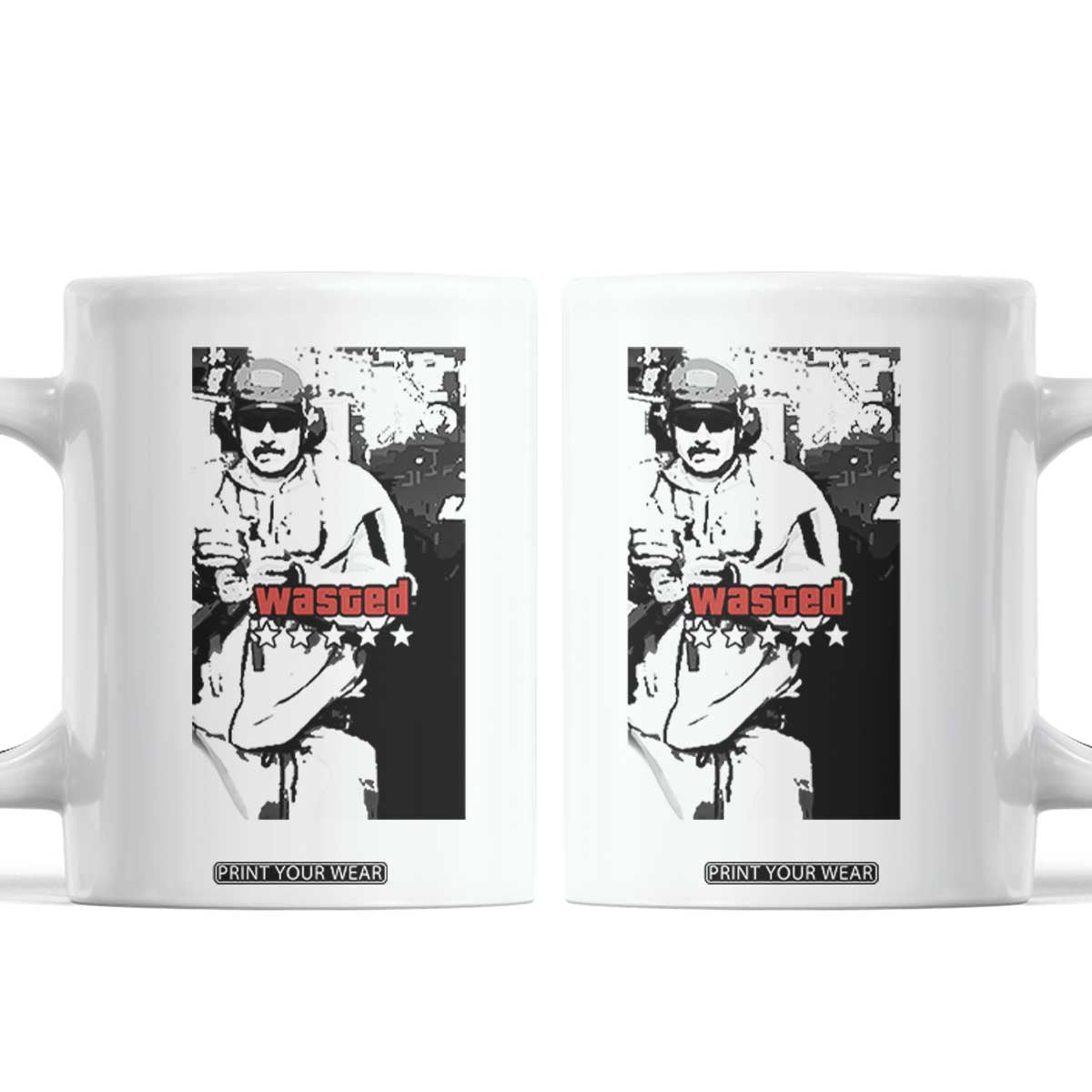 Wasted Maduro Meme Coffee Mug Dictator’s Downfall Political Satire GTA Style TS02 White Print Your Wear