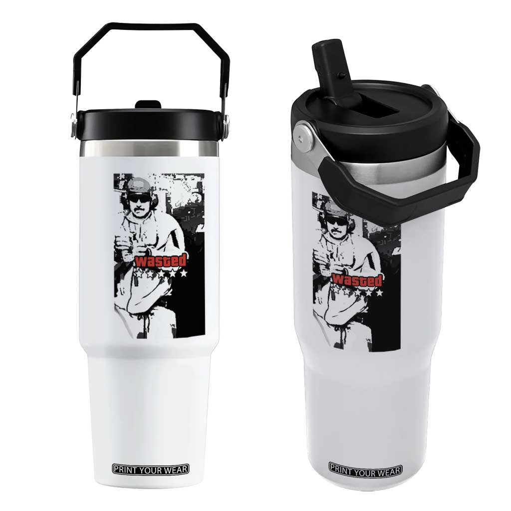Wasted Maduro Meme Flip Straw Tumbler Dictator’s Downfall Political Satire GTA Style TS02 One Size: 30 oz White Print Your Wear
