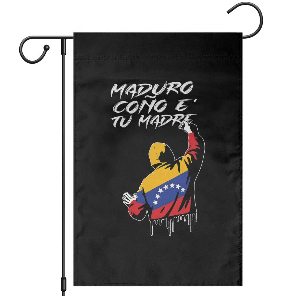 Maduro Cono e Tu Madre Garden Flag Venezuelan Protest Graffiti Graphic TS02 Black Print Your Wear
