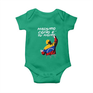 Maduro Cono e Tu Madre Baby Onesie Venezuelan Protest Graffiti Graphic TS02 Irish Green Print Your Wear