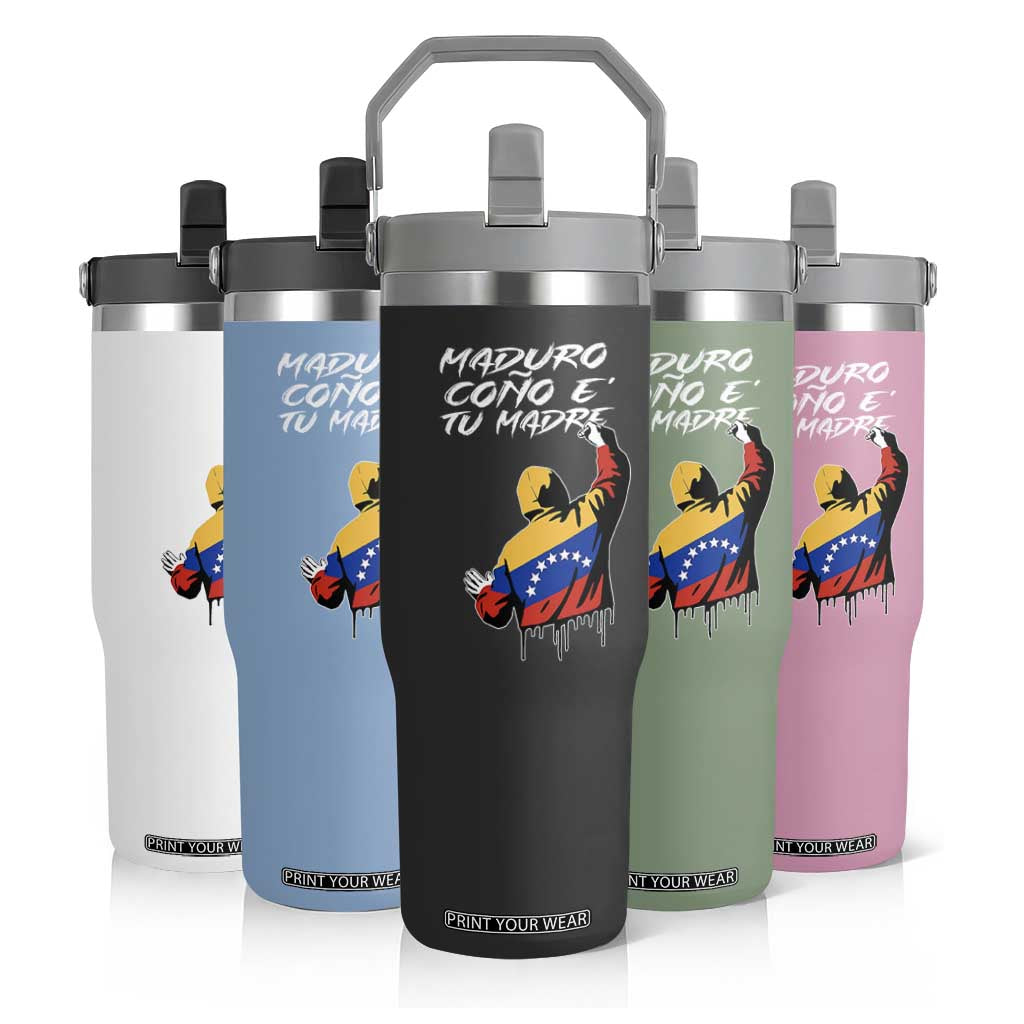 Maduro Cono e Tu Madre Flip Straw Tumbler Venezuelan Protest Graffiti Graphic TS02 Print Your Wear