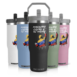 Maduro Cono e Tu Madre Flip Straw Tumbler Venezuelan Protest Graffiti Graphic TS02 Print Your Wear